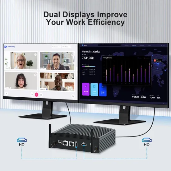 Mini ordinateur industriel sans ventilateur pour Intel Core I3 7167u 6LAN Ports pare-feu Pfsense routeur Mini ordinateur